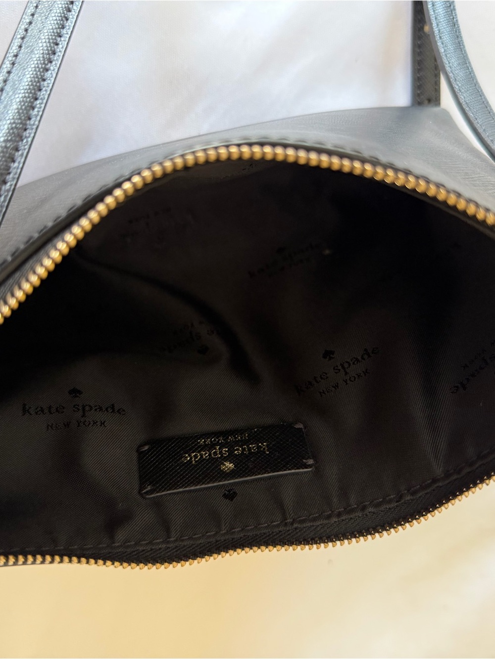 kate spade Black Leather Curved Sadie Crossbody with Gold Hardware - Picture 5 of 7